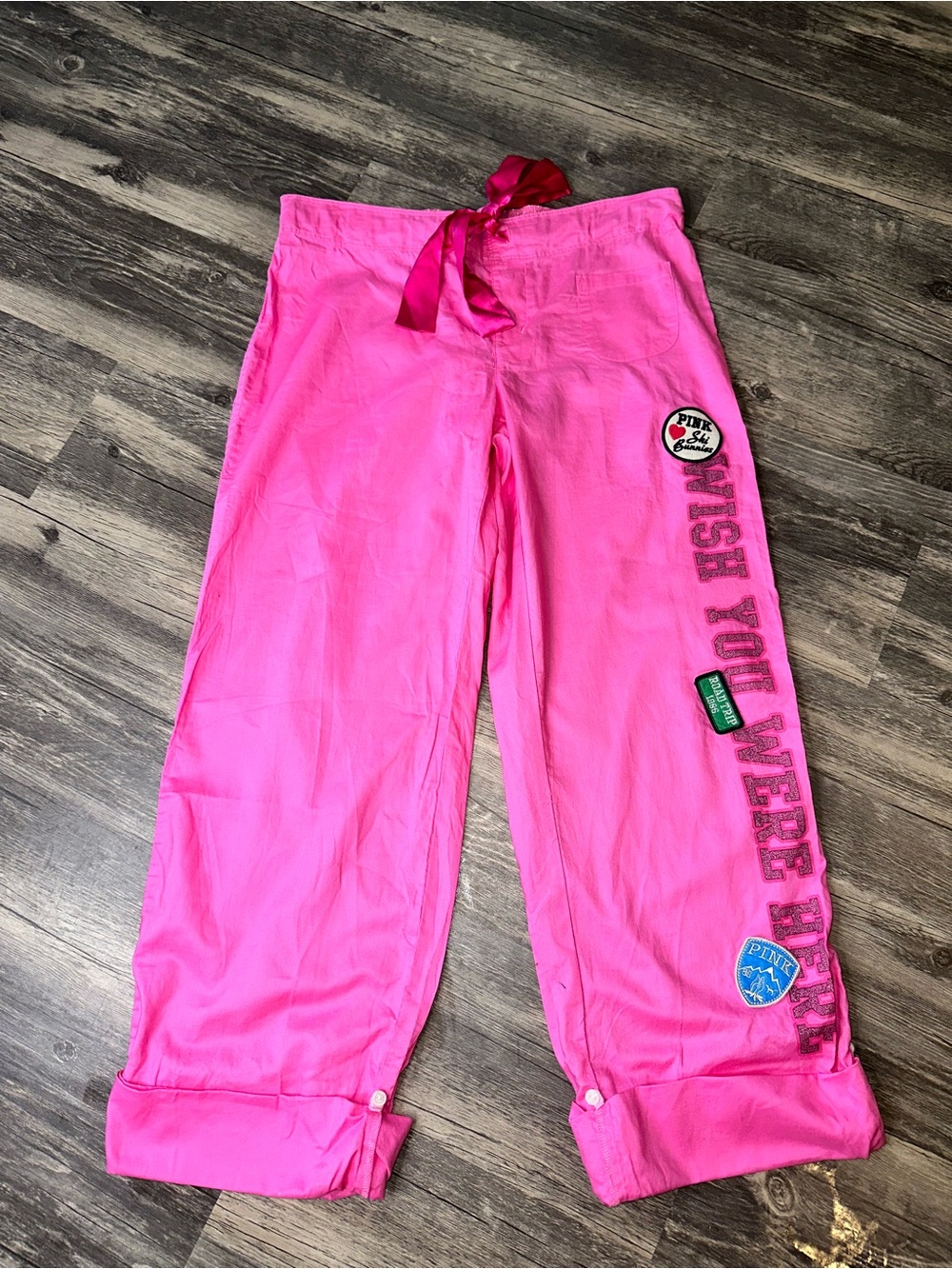 NWT Victoria’s Secret PINK Ski Bunnies Pajama Capri Pants Pink XS Y2K